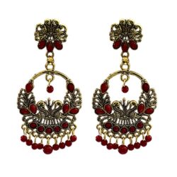 red dangle earrings