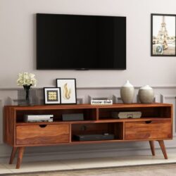 Lynton Large Tv Unit with Two Pull Out Drawers and Shelves