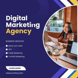 Blue And White Modern Digital Marketing agency Instagram Post