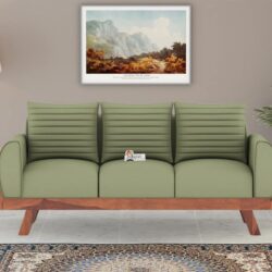 Dean Wooden Fabric 3 Seater Sofa