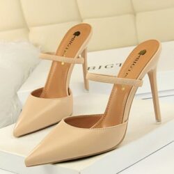 Apricot Stiletto Pointy Heels