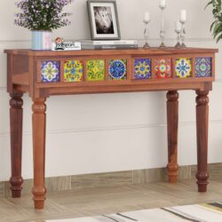 Hazel Solid Wood Console Table (Honey Finish)