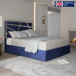 Arabella-Upholstered-Metal-Bed-Frame-Blue-Made-in-UK