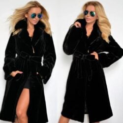 Black Faux Fur Coat