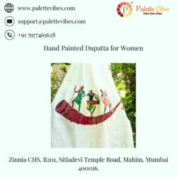 Hand Painted Dupatta for Women - Palette Vibes